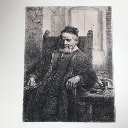 Paid $4,800 In 1978 - Etching Rembrandt Van Rijn (1606-1669) - Portrait Jan Lutma Elder / Goldsmith 1656