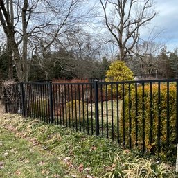 Over 280' Of Jerith Brand Aluminum Powder Coated Black Double Rail Fence System And Steel Fencing