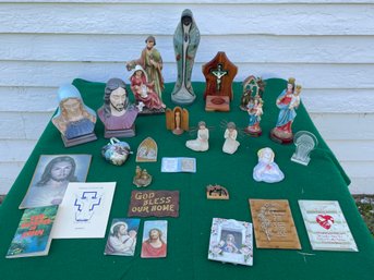 Lot Of Religious Items And Statues