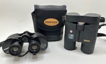 2 Pairs Binoculars By Pentax & Zykkor