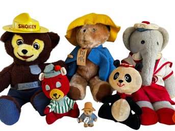 Vintage Stuffed Animals - Paddington, Smokey The Bear & Babar The Elephant Are The Stars Of This Show!