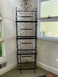 Vintage Wrought Iron Shelf Plant Stand Bakers Rack