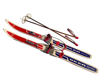 Vintage Children's Cross Country Skiis And Poles