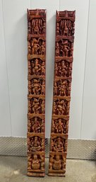 Pair Of Ganush Wood Carved Panels (2)