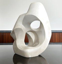 An Abstract Modern Carved Marble Sculpture By Robin Antar, Signed, Approx 14' Height