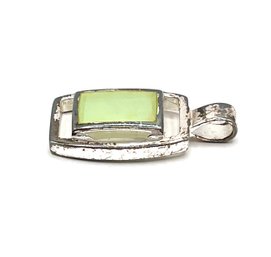 Vintage Sterling Silver Moss Green Stone Pendant