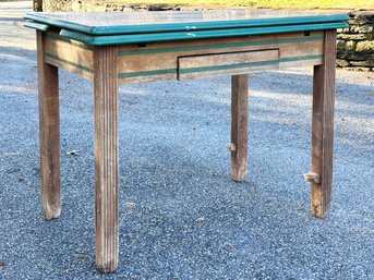 A 1920's Enamel Top Cantilever Leaf Table