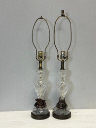 A Pair Of Glass Lamps - Working