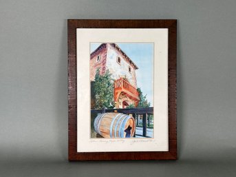 Gail Chandler, Sattui Winery, Pencil Signed Print