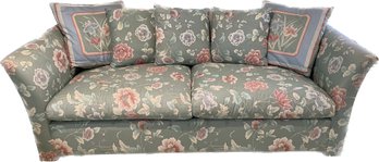 Vintage Floral Flared Arm Sleeper Sofa