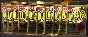(10) 1992 Fleer Ultra Baseball Series 1 Sealed Foil Packs - M