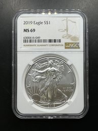 2019 NGC Graded MS69 Silver American Eagle Dollar