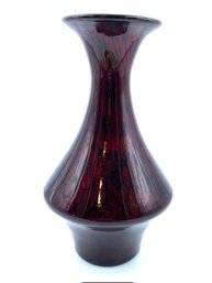 Dale Tiffany Handblown Black Glass W/ Recessed Crimson End Of Days Spotted Pattern W/ Gold Fleck Detail