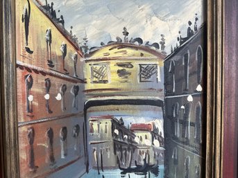 Signed Unknown Gondolier Ride Painting
