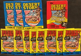 (12) 1991 Topps Desert Storm Series 1-2-3 Sealed Wax Packs - M