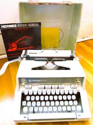 Hermes 3000 Media Typewriter With Case & Booklet