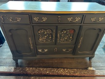 Beautiful Server Painted Gray With Gold Trim