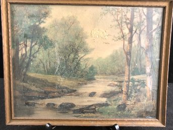 W.R.Fladd Framed Art Of A River Scene