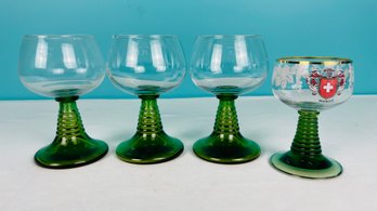 Green Glass Goblets