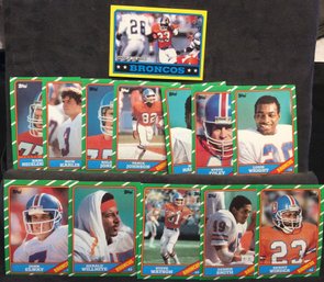 1986 Topps Football Denver Broncos 13 Card Lot With John Elway - M