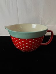 The Pioneer Woman Ceramic Batter Mixing Bowl Red Polka Dot 2.8 Qt Ree Drummond