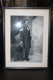 Old President Abraham Lincoln Print In Frame