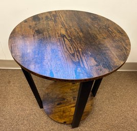 Metal Wrapped Wood Base Occasional Table