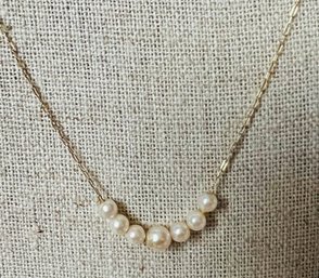 DAINTY 14K GOLD & PEARL NECKLACE