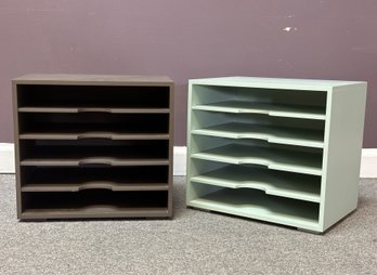 Taupe & Blue File Organizers