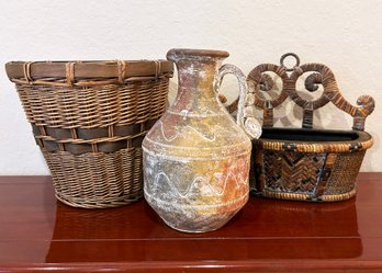 Vessels Of Earthenware And Wicker