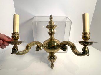 PAIR Handsome Brass Candelabra Wall Sconces