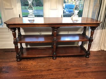 Beautiful Large LILLIAN AUGUST English Style Sofa / Console Table - Inlaid Top - Nice Details - Great Size