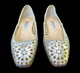 Authentic Jimmy Choo Metallic Ballet Flats - Sz 39