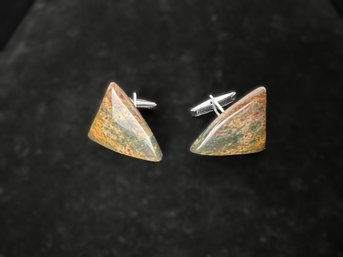 Bloodstone Jasper Modern Cufflinks