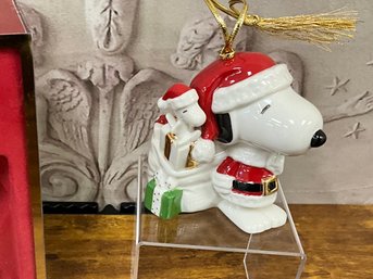 Lenox Peanuts Santa Snoopy Christmas Ornament With Box