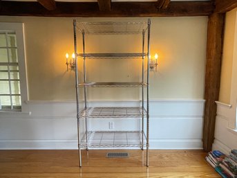 5-tier Chrome Finish Wire Shelving Unit (NEW)