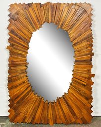 A Hand Made Ipe Chip Framed Mirror