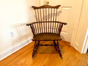 Vintage Comb Back Wood Rocking Chair