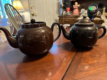 Vintage Rare ALB Brown Betty Teapot And Vintage Unmarked Teapot