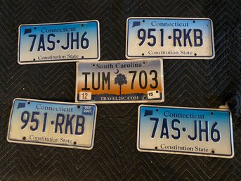 Group Of 5 License Plates
