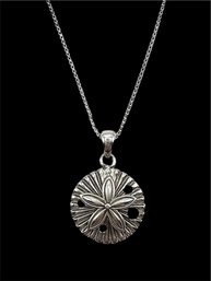 Sterling Silver Box Chain With Sand Dollar Pendant