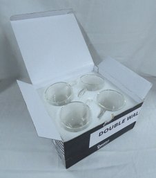 Set Of 4 Sweese Glass Cappuccino Cups - New In Box