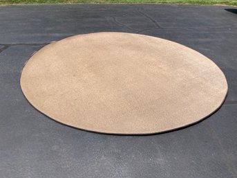 Very Nice Round Beige Rug Specially Made 112' Across The Center