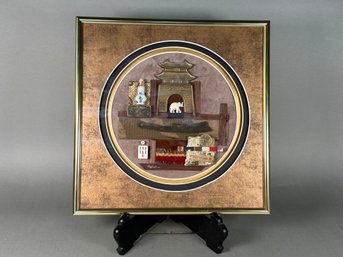 Asian Inspired Shadow Box, Signed Nelson