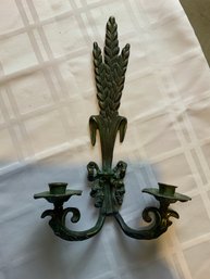 Cast Bronze Candle Sconce.