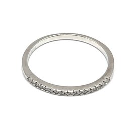 Sterling Silver Clear Stones Band, Size 6