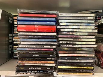 Large 75 Lot Of CD's Including Two Holders - Tons Of 80s-90s Plus Beatles, Billy Joel, Connick
