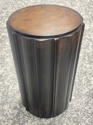 Ethan Allen Burl Chestnut? Monte Accent Drum Table-Lot 1