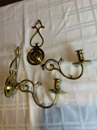 Pair Of Brass Candle Sconces