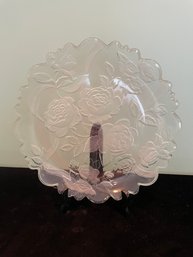 Etched Floral Candy Dish